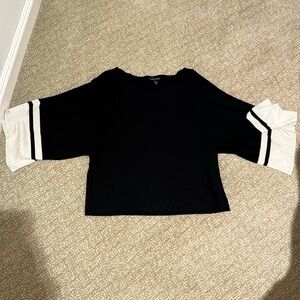 Eileen Fisher Black and Cream Sweater